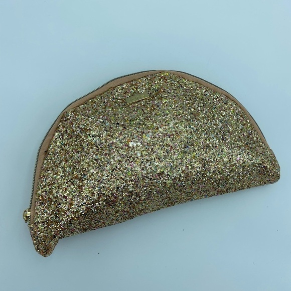 TARTE Glitter Half Moon Makeup Case Clutch NWT - Picture 3 of 7